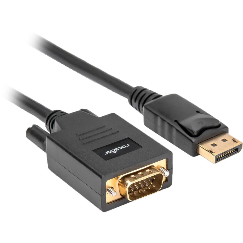 Rocstor Cable Activo DisplayPort a VGA (12') - Conectores Chapados en Oro, Soporta hasta 1920 x 1200