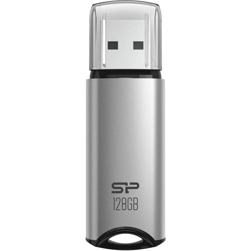 Silicon Power 128GB Marvel M02 USB 3.2 Gen 1 Flash Drive (Plata) - Capacidad de Almacenamiento de 12