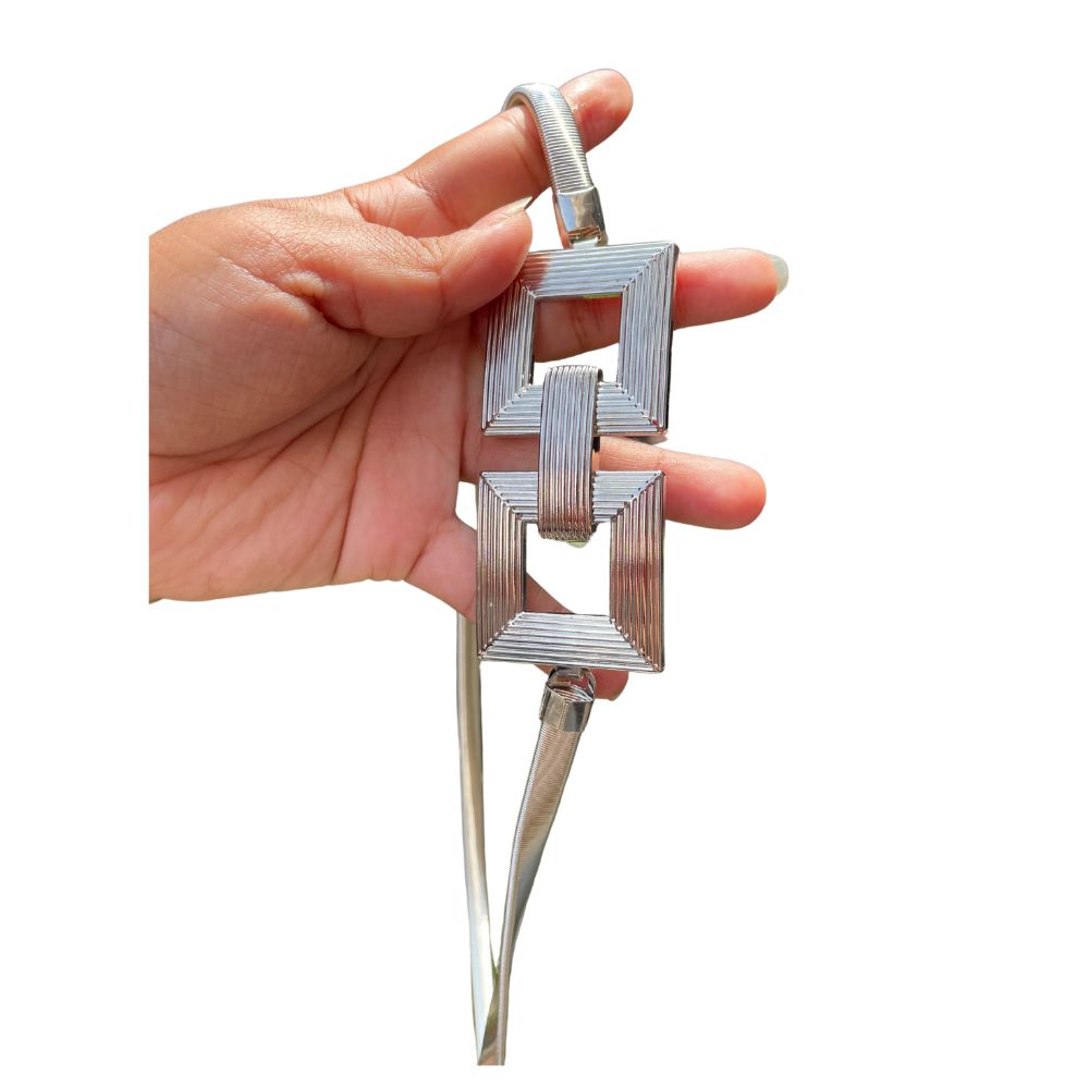 Cinturón Correa Elástica Ylaria para Mujer - Plateado