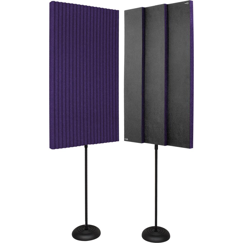 Paneles Acústicos Auralex ProMAX V2 con Soportes de Piso (Púrpura) - Par de Paneles de 2 x 4', Sopor