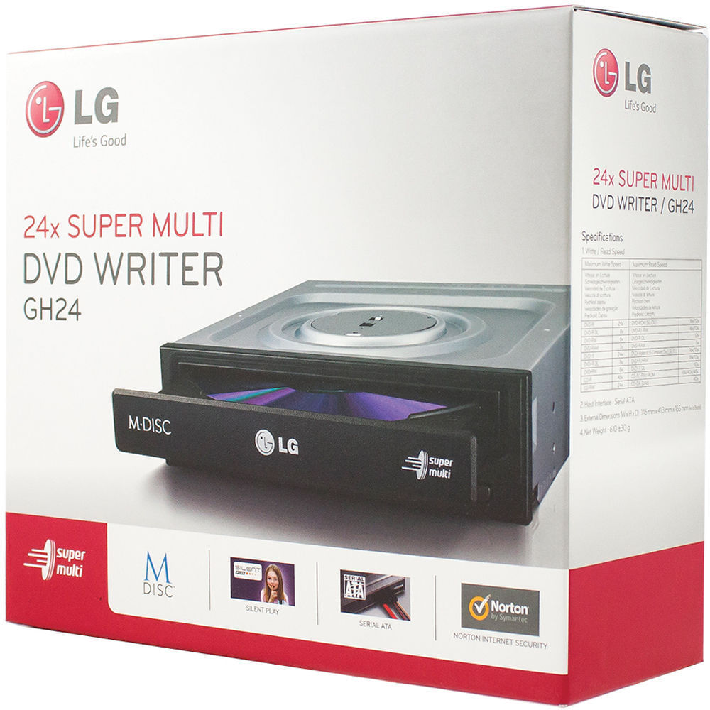 Regrabadora Interna LG 24x Super Multi DVD con Soporte M-Disc y Conexión SATA