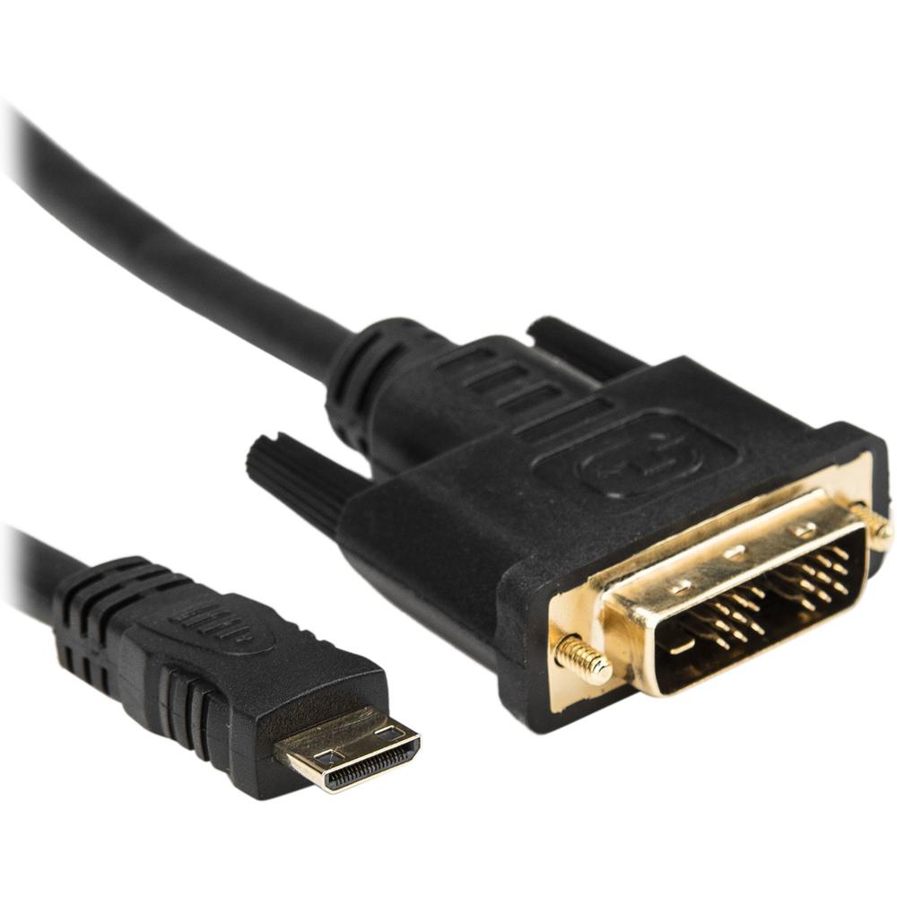 Rocstor Cable Mini-HDMI Macho a DVI-D Macho (6', Negro) - Conectores Baquelita Dorada, Blindado