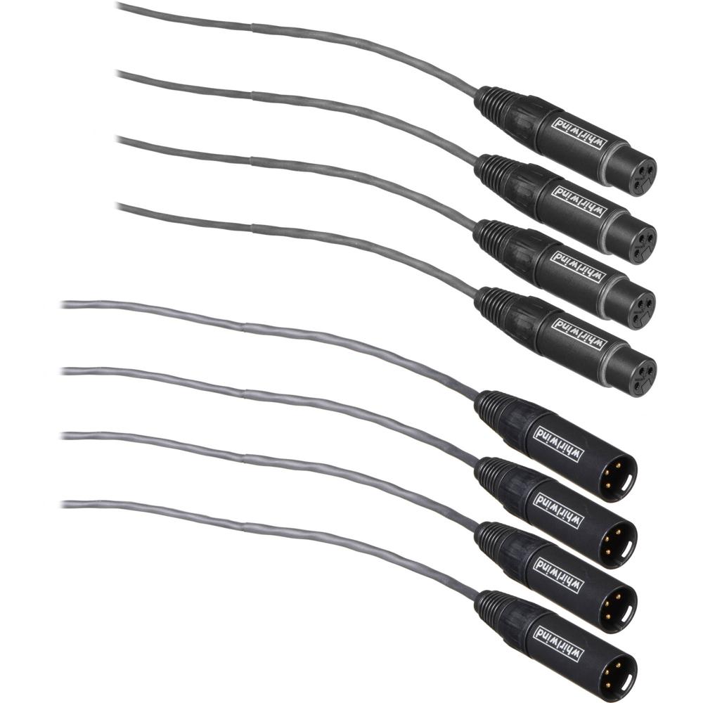 Whirlwind Medusa Multitrack Series Snake - 4 XLR Femenino a 4 XLR Masculino 50' con Gráficos de Cone