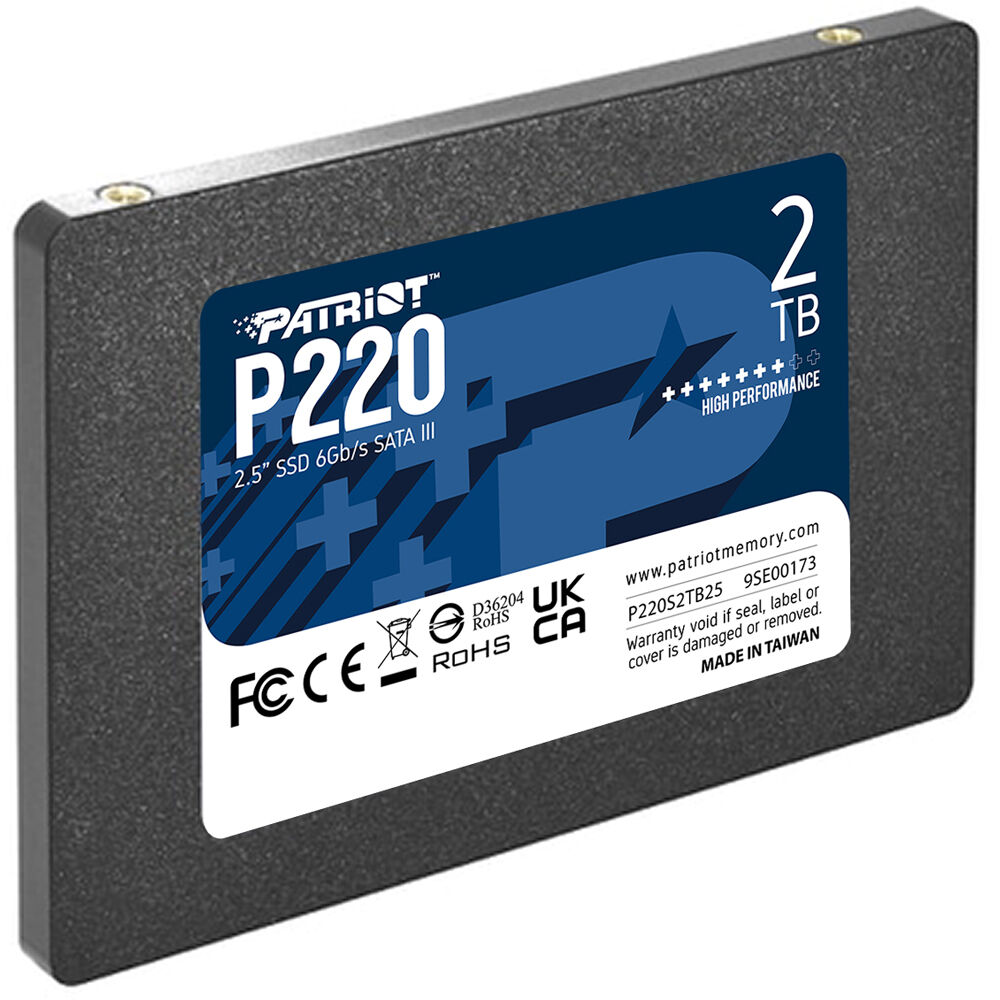 SSD Interno Patriot 2TB P220 Series SATA III 2.5"" - 550 MB/s Lectura, 500 MB/s Escritura, Soporte TR