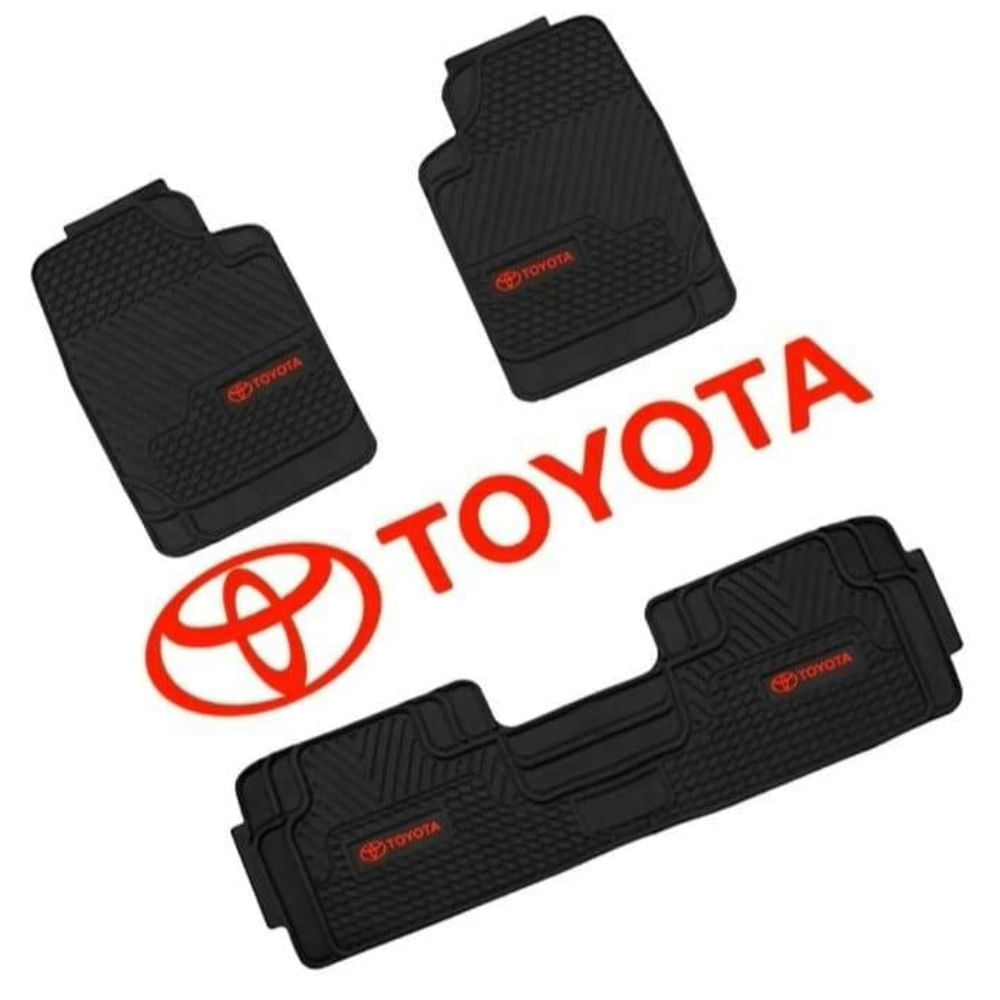 Pisos TOYOTA de 3Piezas Jebe IMPERMEABLE para Auto y Camioneta