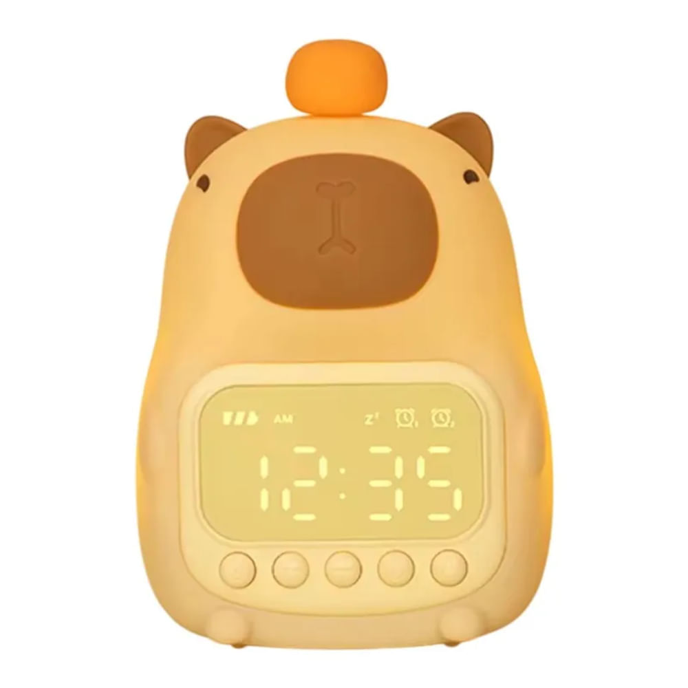 Lámpara Infantil LED Diseño Capibara con Reloj Despertador