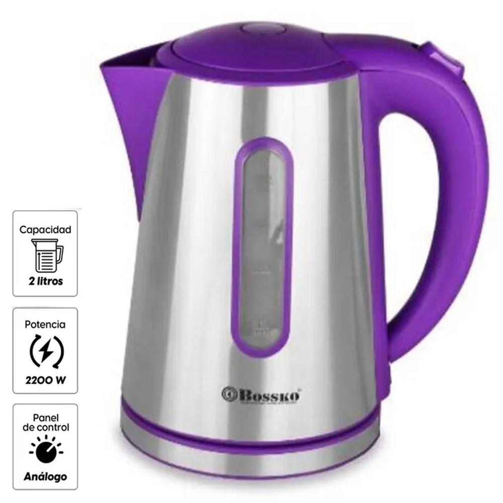 Hervidor Eléctrico 2 Litros Acero BK-208B Morado