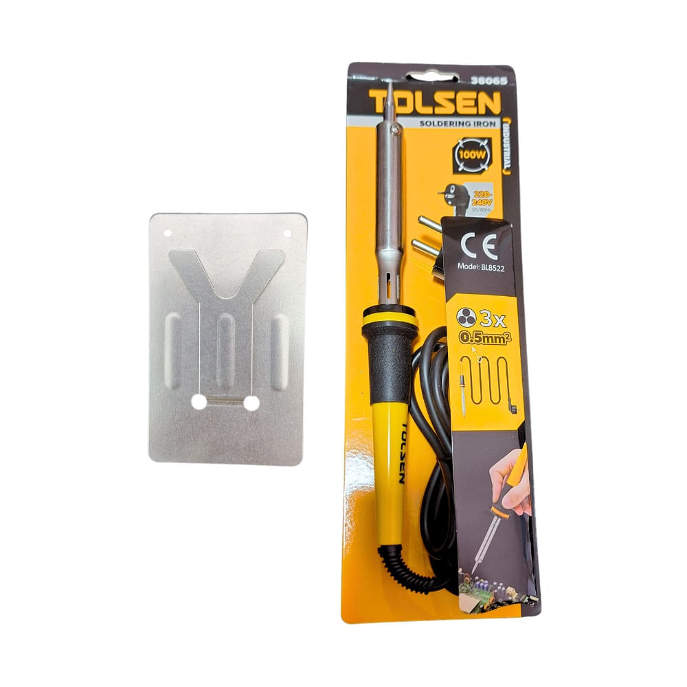 Cautin Electrico Tolsen 100W con Soporte Metálico 38065