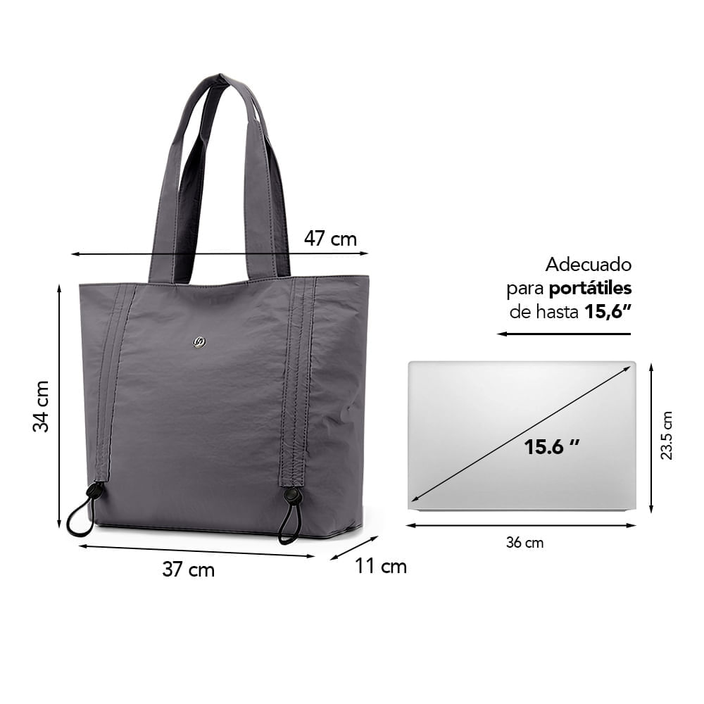 Bolso para Mujer Impermeable Grande Plomo YF3