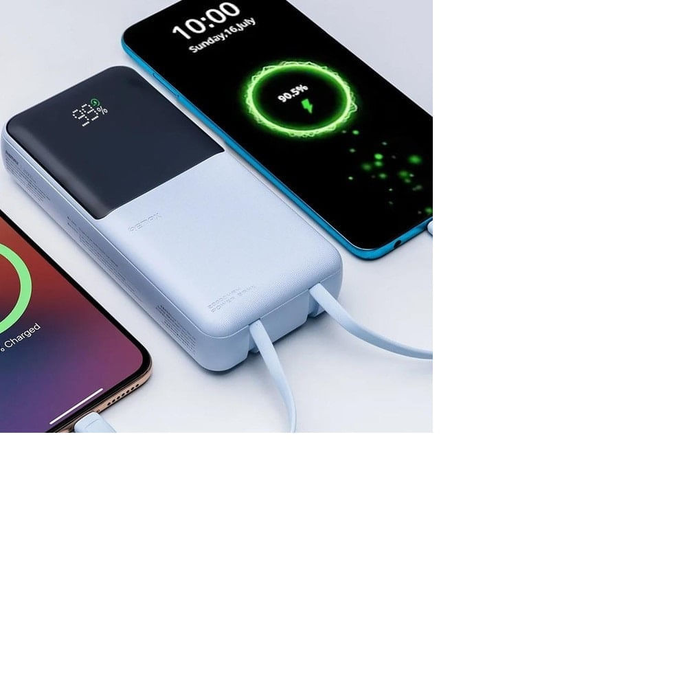 Cargador portátil Remax modelo rpp 680 20000mah pd 20w qc 22.5w blanco