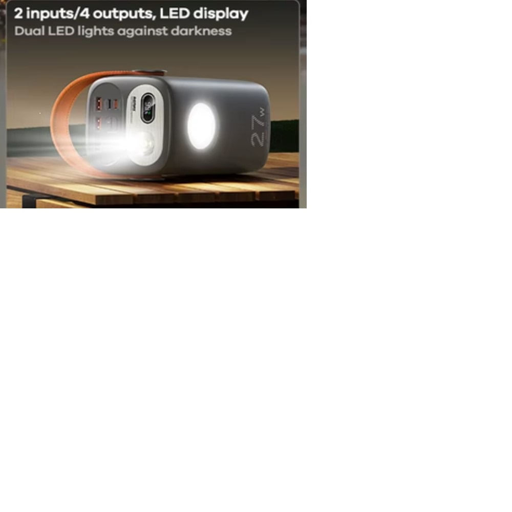 Cargador portátil Remax modelo rpp 123 with light 60000 mah 27w 22.5w gris