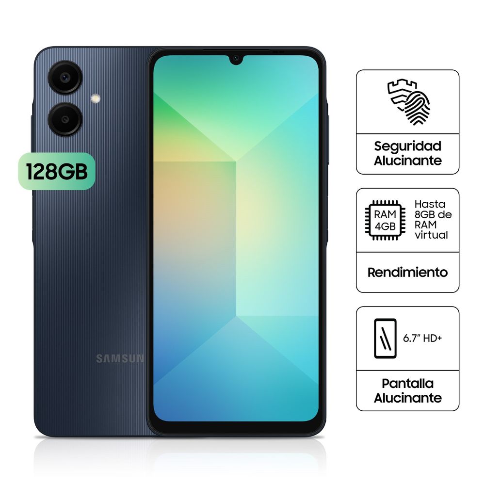 Celular Samsung A06 SM-A065MZKELTP 4GB RAM 128GB 6.7" Negro