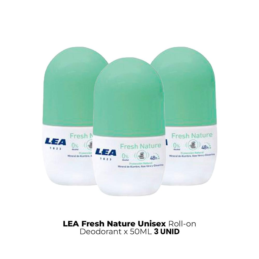 Lea Fresh Nature Unisexroll On Deodorant x50ml 3 Unid