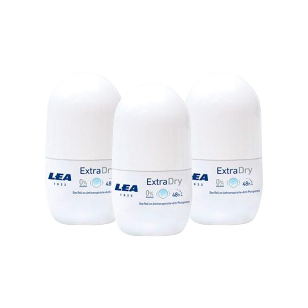 Lea Extra Dry Unisexroll On Deodorant x50ml 3 Unid