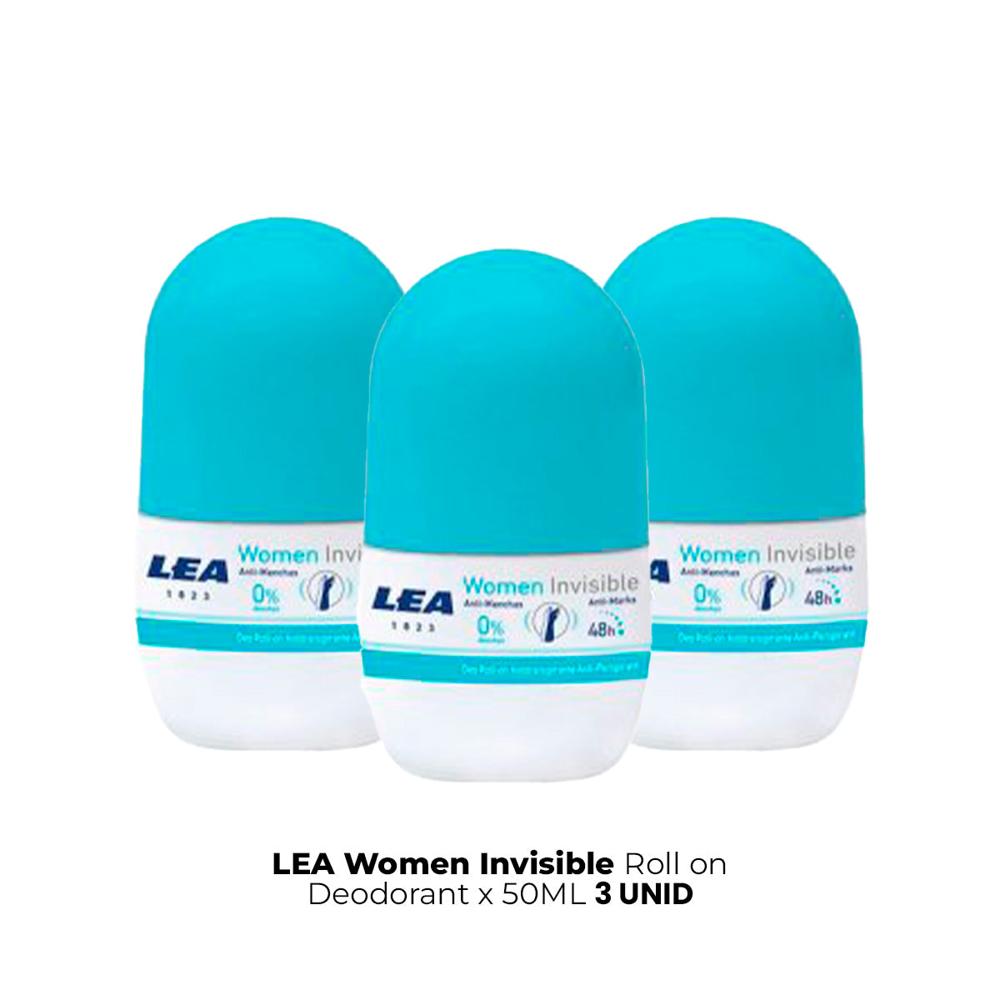 Lea Women Invisible Roll Ondeodorant x50ml 3 Unid