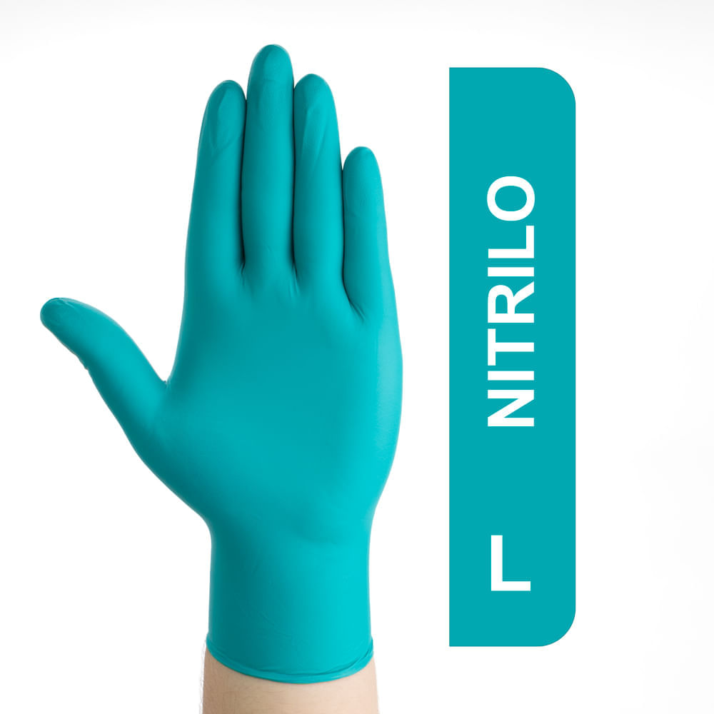 Guantes de Nitrilo Premium Alto Riesgo Verdes Talla L CAJA 100 UND