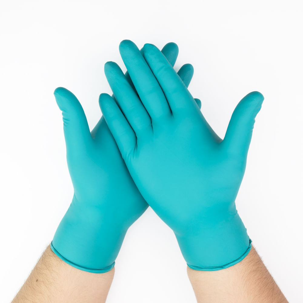 Guantes de Nitrilo Premium Alto Riesgo Verdes Talla S CAJA 100 UND