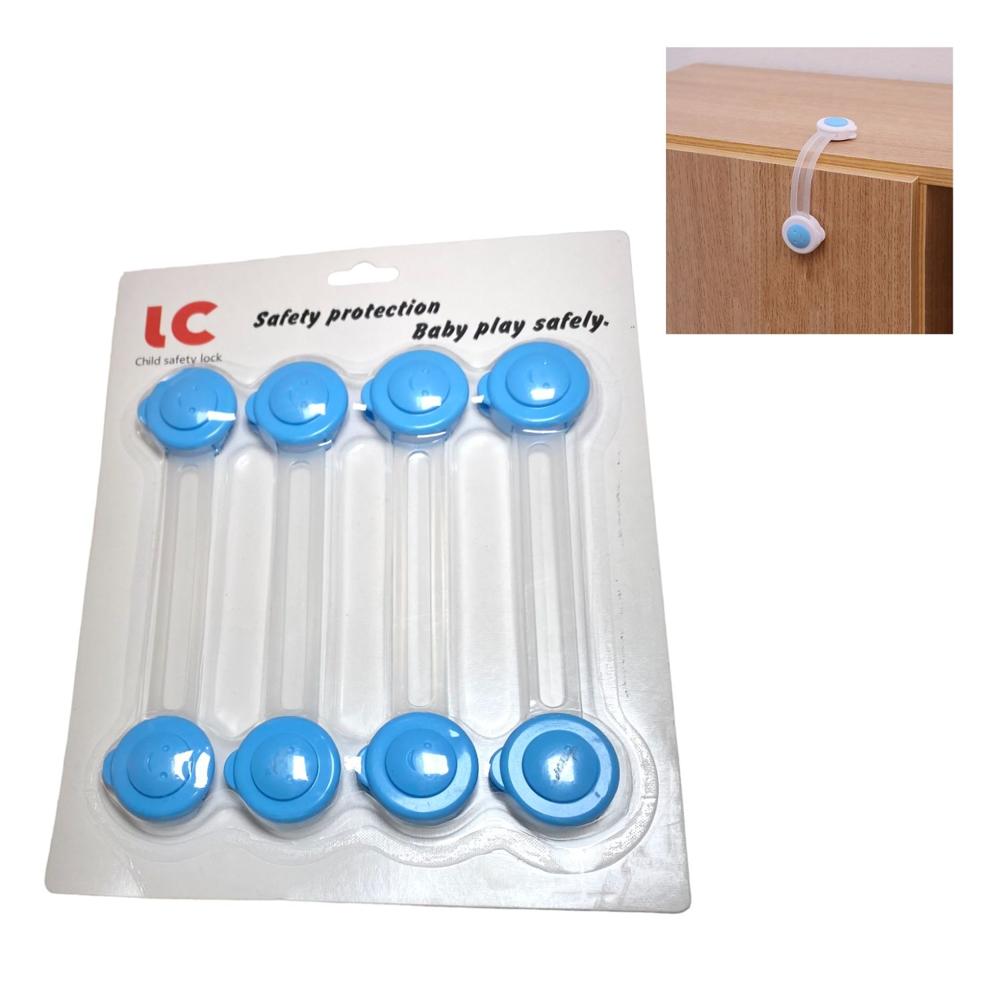 Seguro Cajonero Pack x 8 Unds Celeste