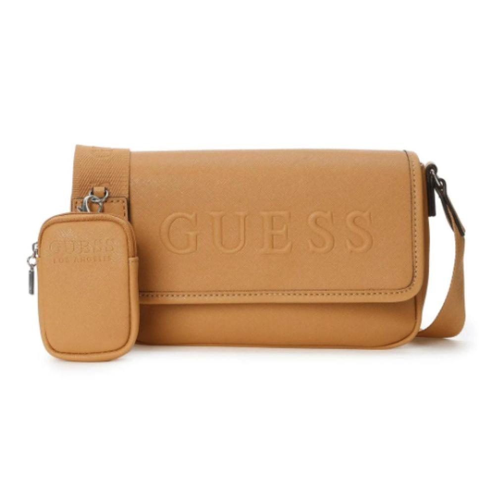 Cartera Crossbody Guess Haddington con llavero - Beige