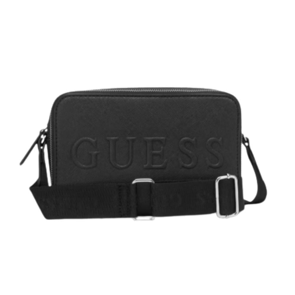 Cartera Crossbody Guess Haddington Doble Cierre - Negro