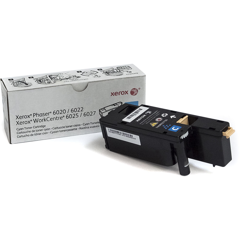 Cartucho de Tóner Cian Xerox para Impresoras Phaser 6022 y WorkCentre 6027 - Rinde 1000 Páginas