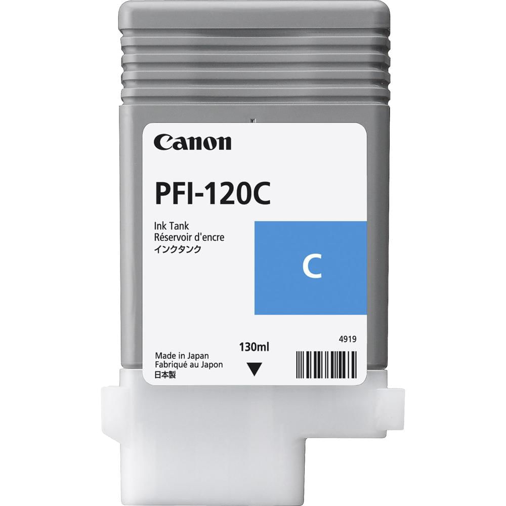 Cartucho de Tinta Cian Canon PFI-120 (130mL) - Compatible con Impresoras imagePROGRAF TM-200, TM-300