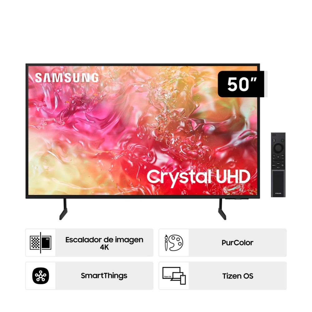 Televisor Samsung 50"" UN50DU7000GXPE Crystal 4K UHD DU7000 Tizen OS Smart TV Black