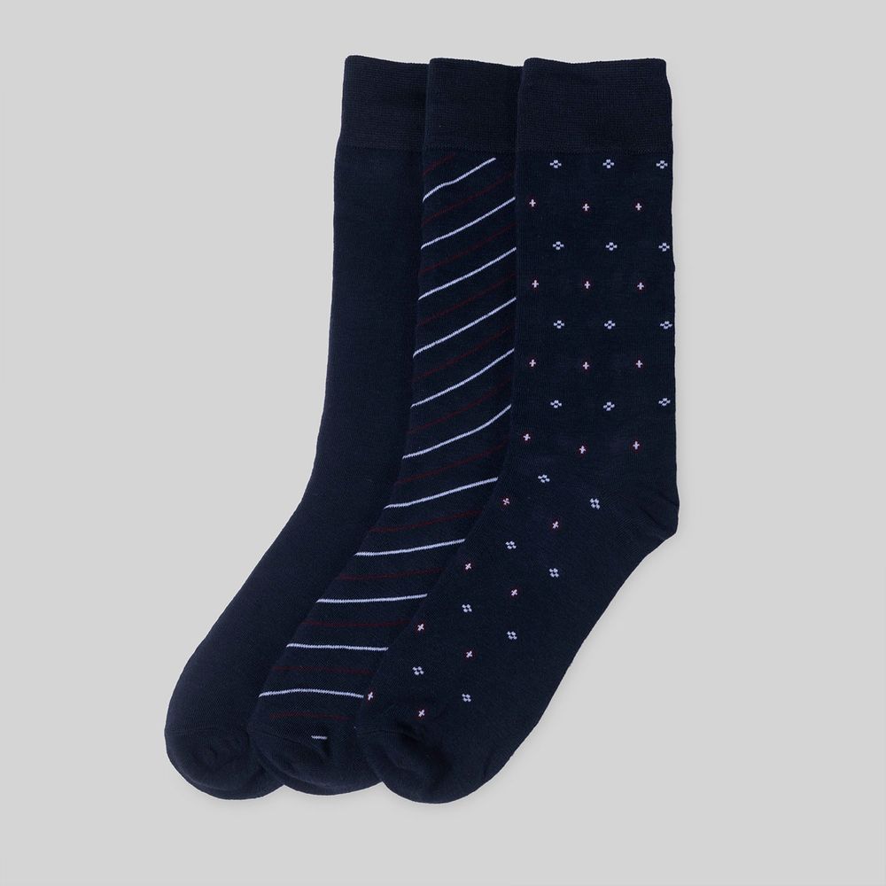 Medias Madison Pack X3 Larga Azul Hombre