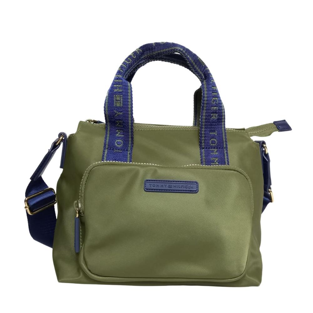 Cartera Crossbody Tommy Hilfiger Verde con Asas Azules