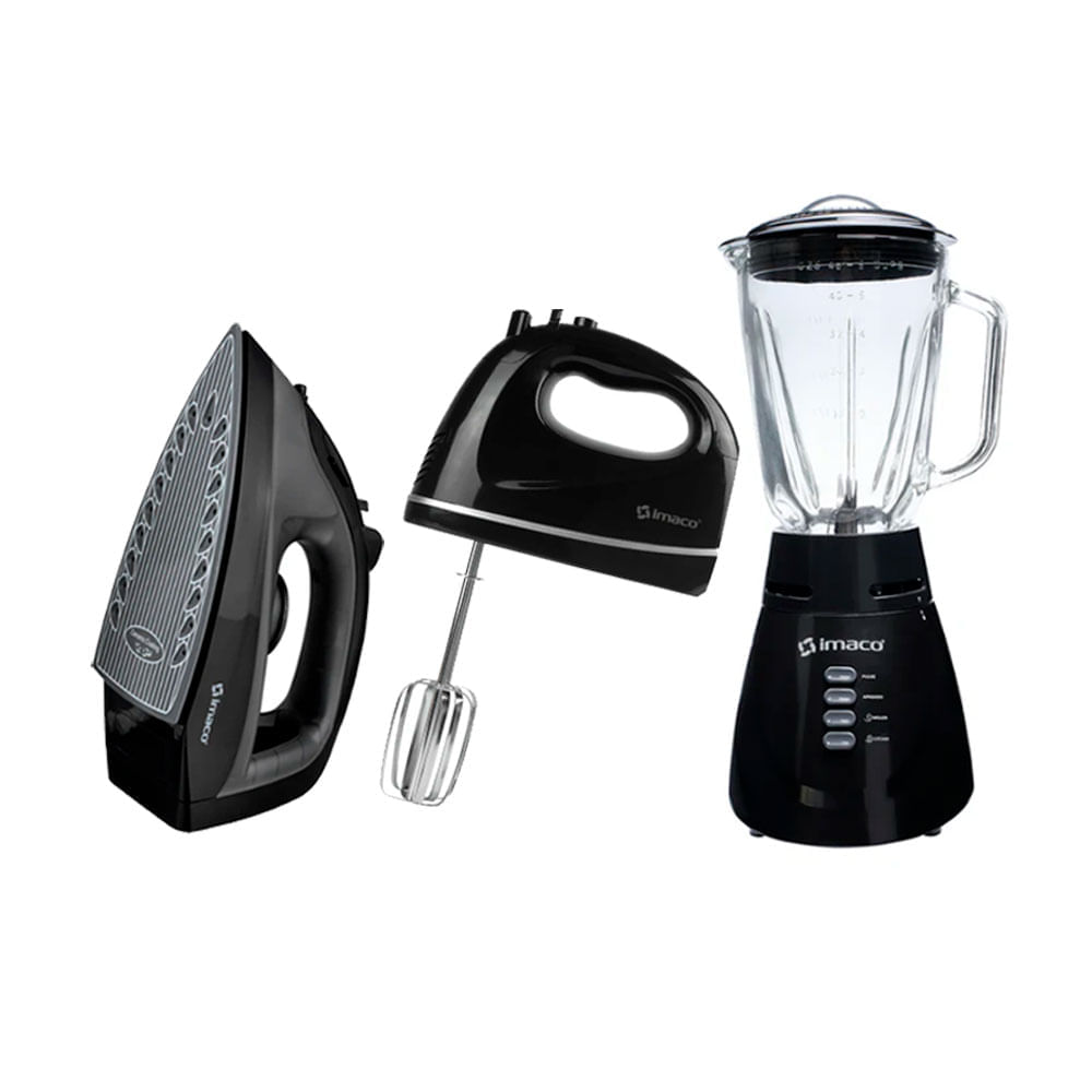 Combo Licuadora Imaco VL4125N Vidrio+Batidora+Plancha