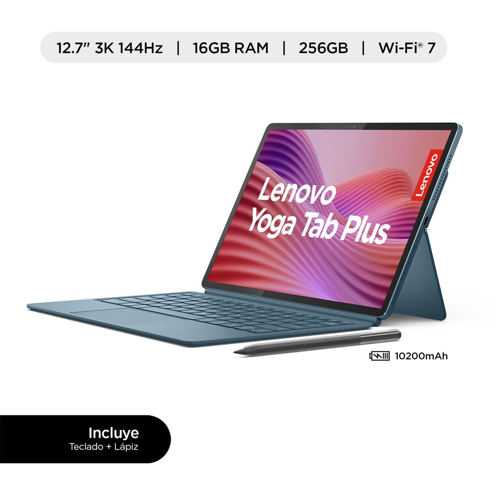 Tablet Lenovo Yoga Tab Plus Qualcomm Snapdragon 8 16GB RAM 256GB 12.7"" 3K 144Hz Teclado + Lápiz Tab Pen Pro