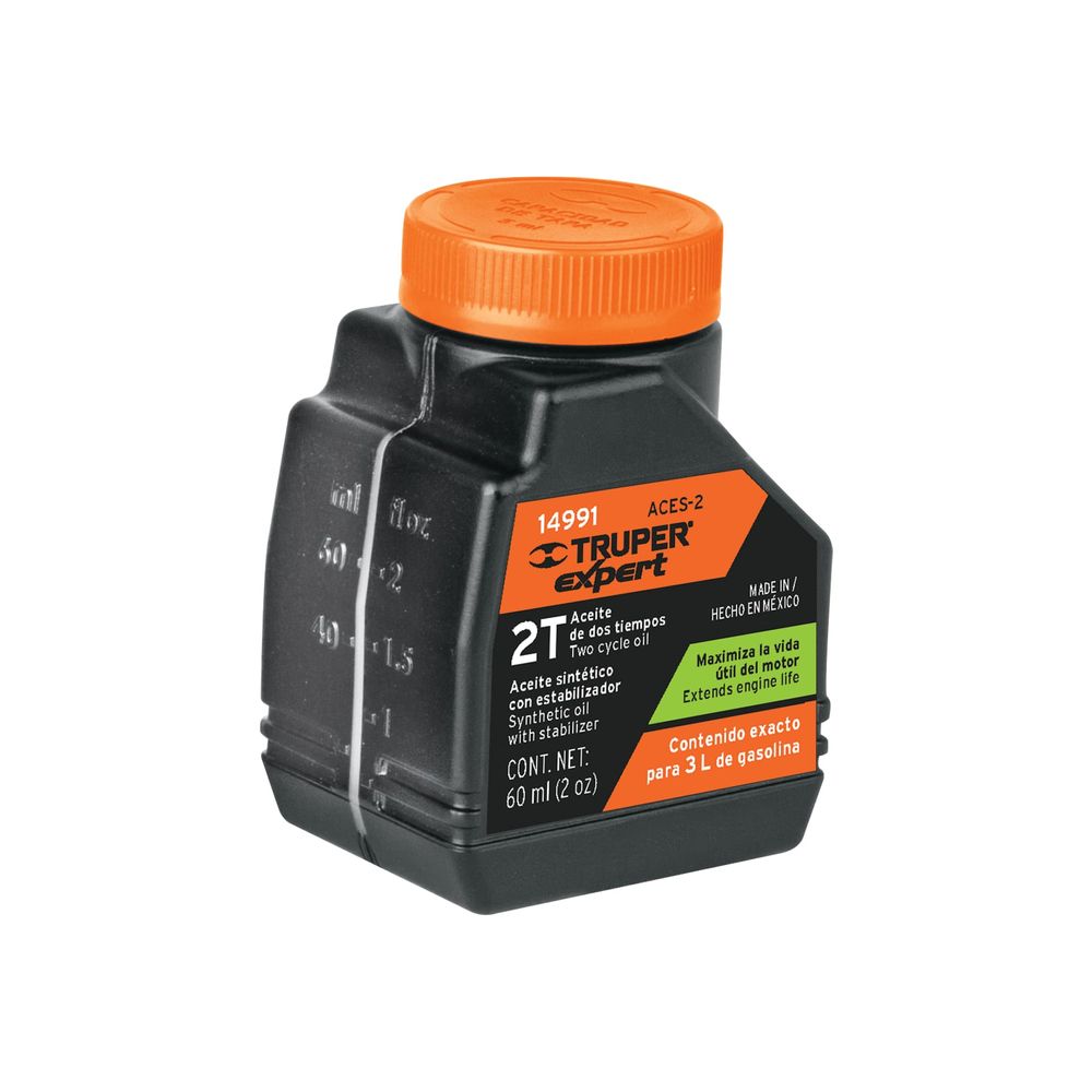 Aceite Sintético para Motor de 2 Tiempos de 58 Ml ( 2 oz) Truper Aceite Sintético para Motor de 2 Tiempos de 58 Ml ( 2 oz) Truper