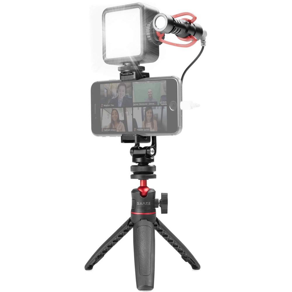 Kit de Vlogging SH para iPhone con Trípode Telescópico, Luz LED y
