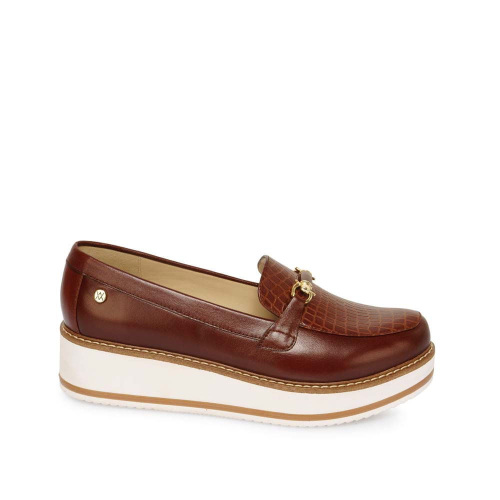 Zapato Mocasín Casual TATI-2528 Marrón Claro Viale Cuero 35