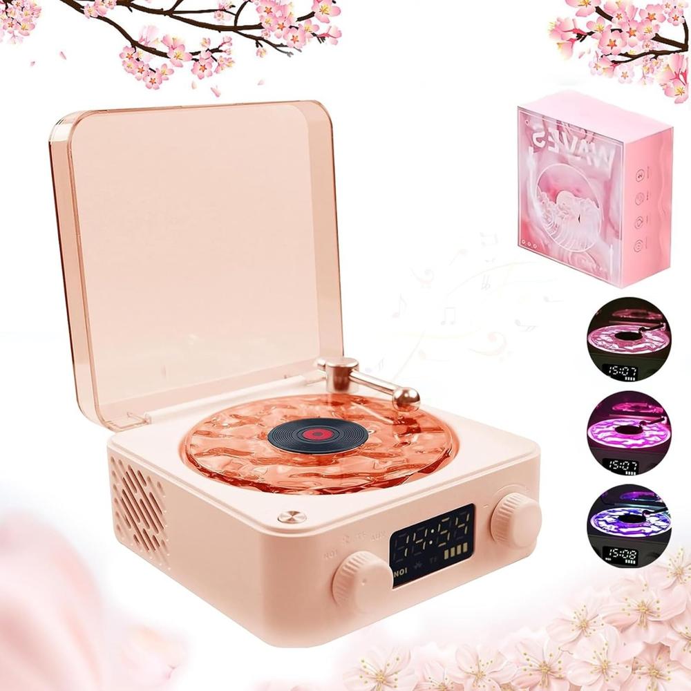 Parlante Bluetooth con Disco Proyector de luces Rosado
