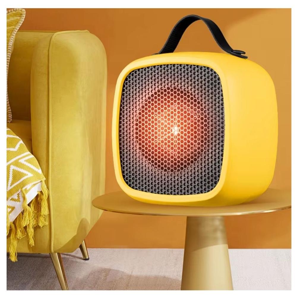 Mini Calefactor Portátil Eléctrico de 500W Calentador Estilo Moderno Amarillo