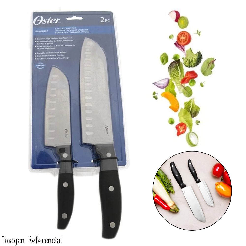 Juego de Cuchillos Santoku Acero Inoxidable 2 Pzs