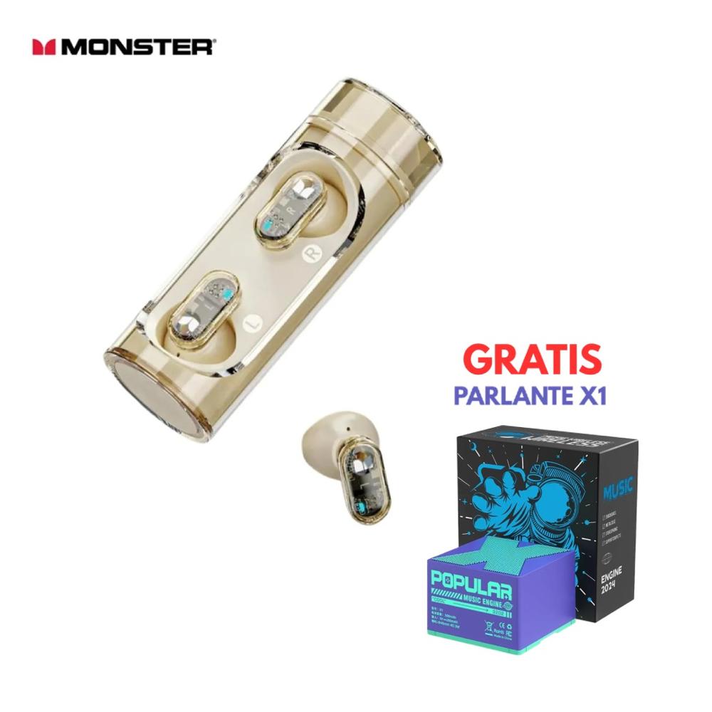 Audífonos Bluetooth Gamer Monster XKT13 Ivory (Gratis Parlante X1)