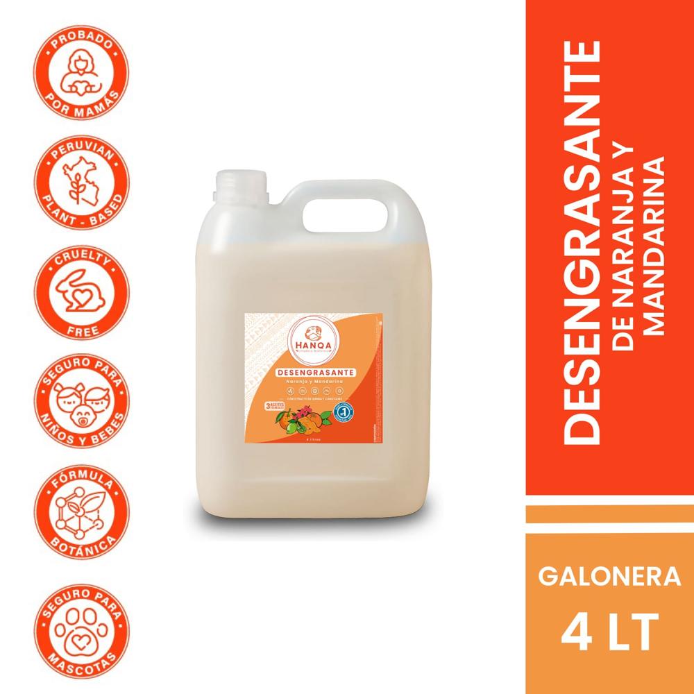 Desengrasante Líquido HANQA Naranja y Mandarina Galón 4L