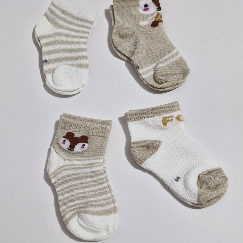 Pack de medias de zorrito para bebes de 6m a 9m Aititi´s Kids