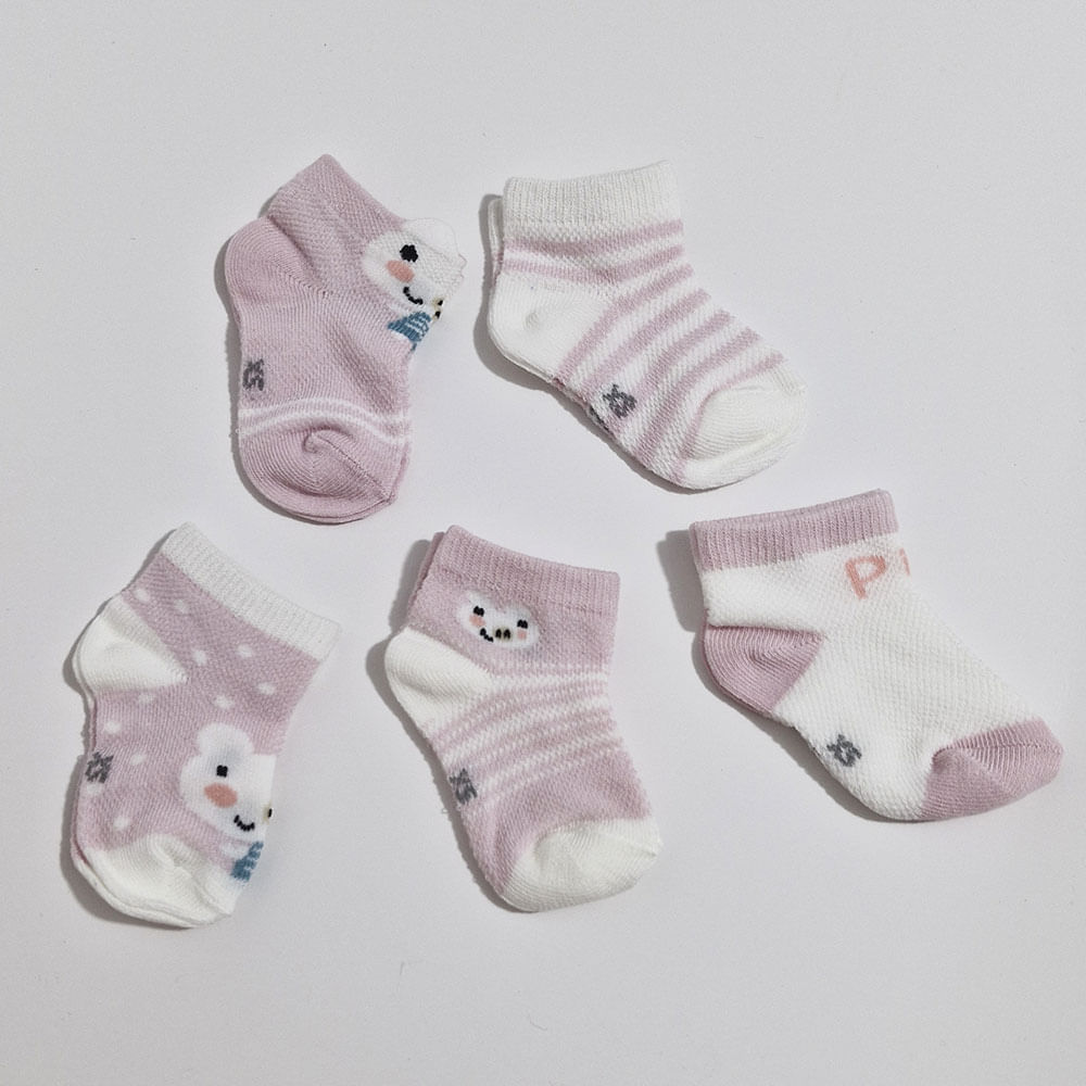 Pack de medias de chanchito para bebes de 6m a 9m Aititi´s Kids