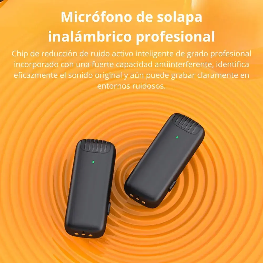 Micrófono Solapero Inalámbrico Doble Lightning J13-IP Estuche de Carga