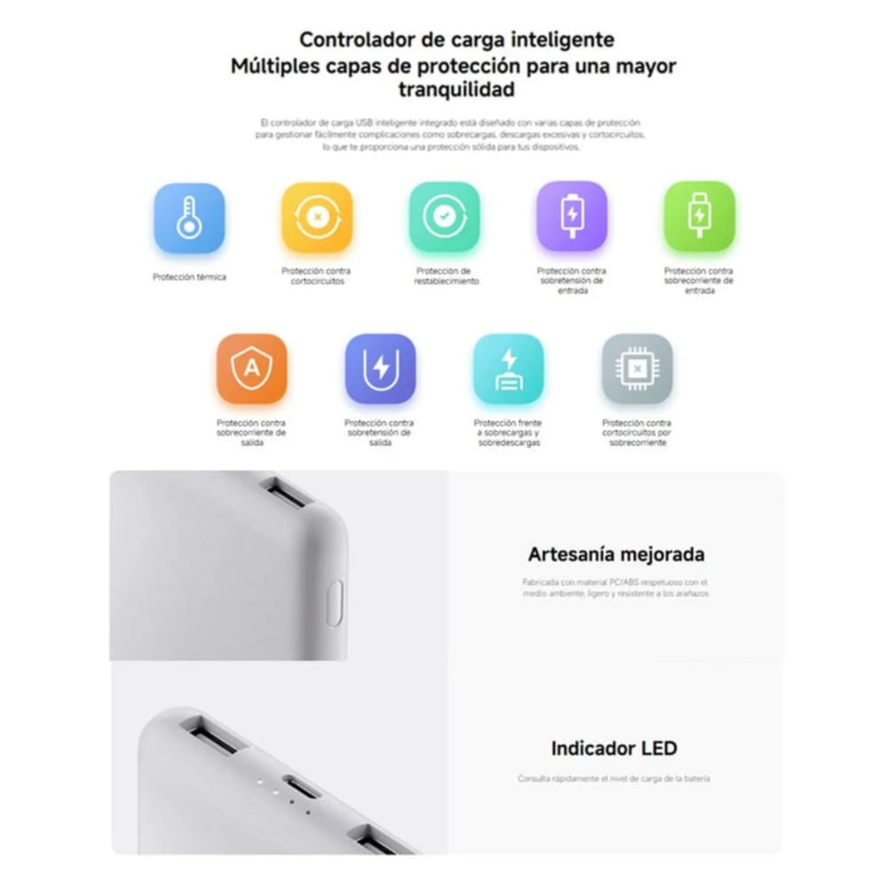 Xiaomi Power Bank 10000mAh 22.5W Lite - Blanco
