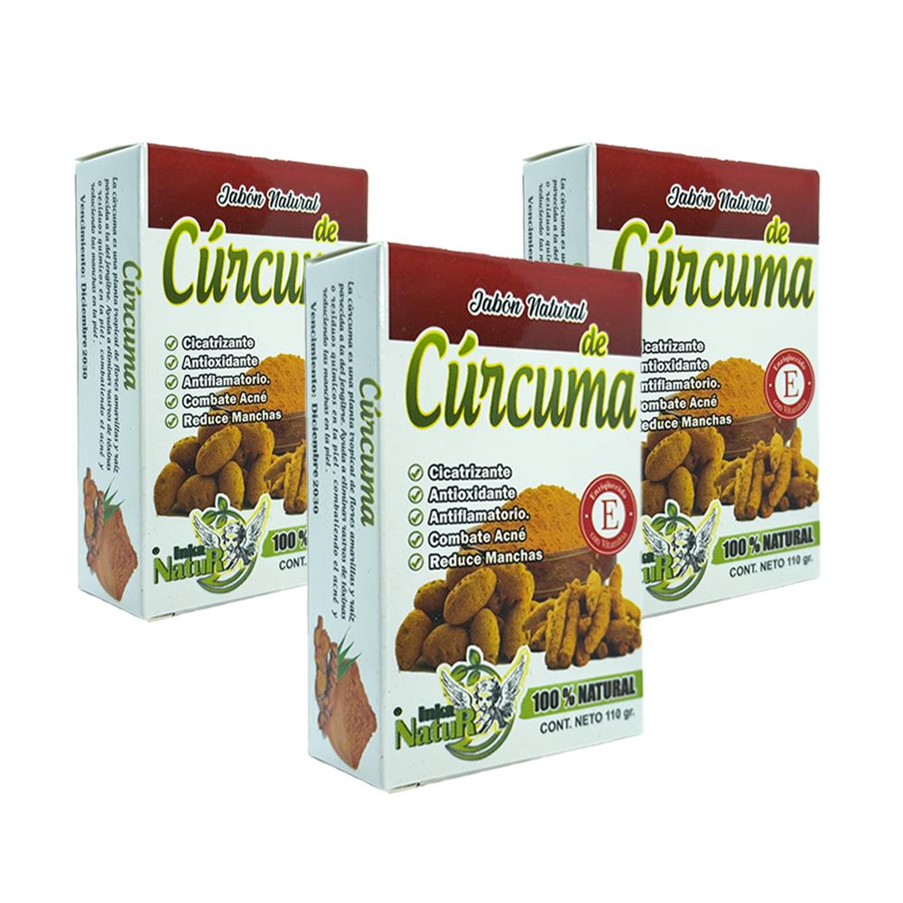 Jabón Natural Corporal de Curcuma 110gr 3Uni