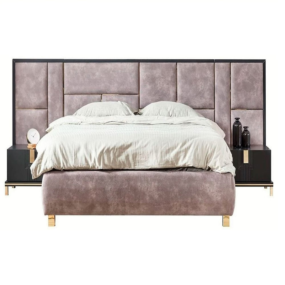 DM DORMITORIO 2 PLZ +CABECERA + 2 VELADORES ALICE - NEGRO