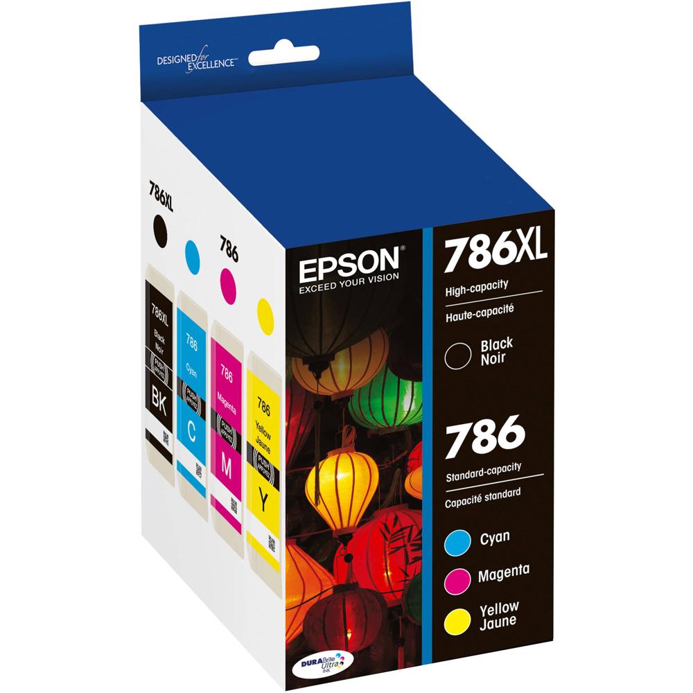 Cartucho de Tinta Combo Epson 786XL de Alta Capacidad Negro y Color de Capacidad Estándar para Impre