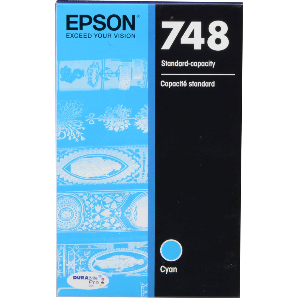 Cartucho de Tinta Cian Epson DURABrite Pro 748 de Capacidad Estándar para Impresoras WorkForce Pro W