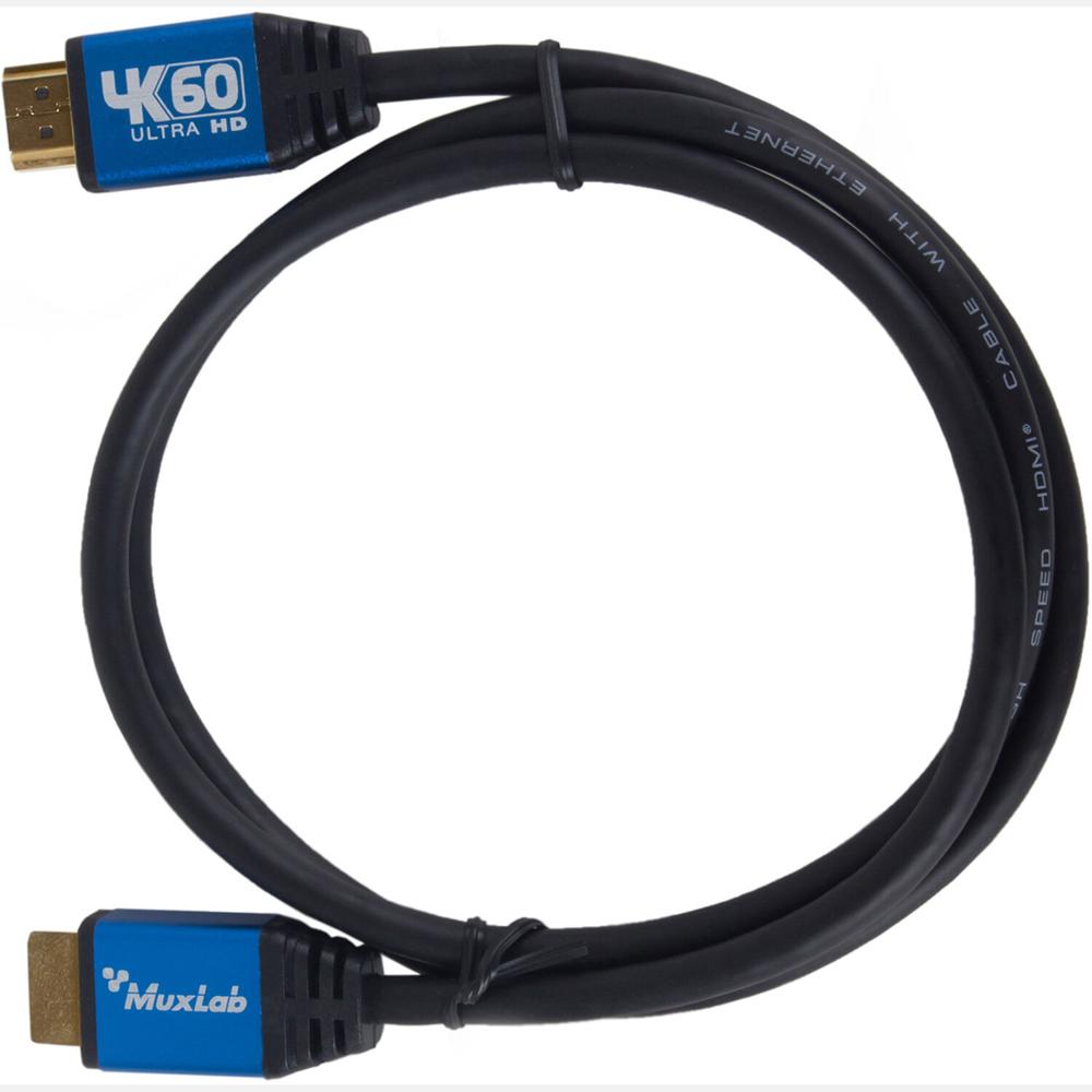 Cables HDMI de Alta Velocidad MuxLab Premium con Ethernet (6.6', Paquete de 2) - Soporta 4K UHD @ 60