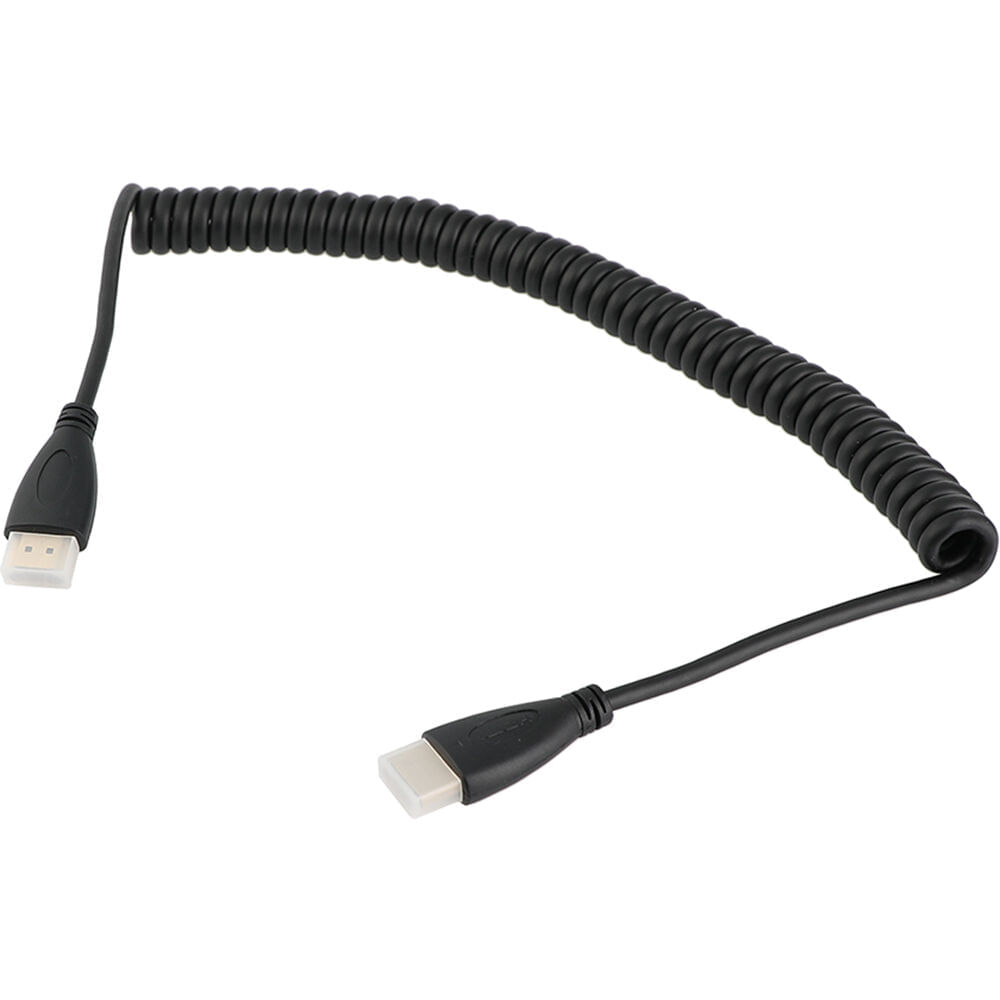 Cable HDMI Enrollado CAMVATE (12 a 60"") - Soporta Video Full HD y Terminales Baquelita Dorada
