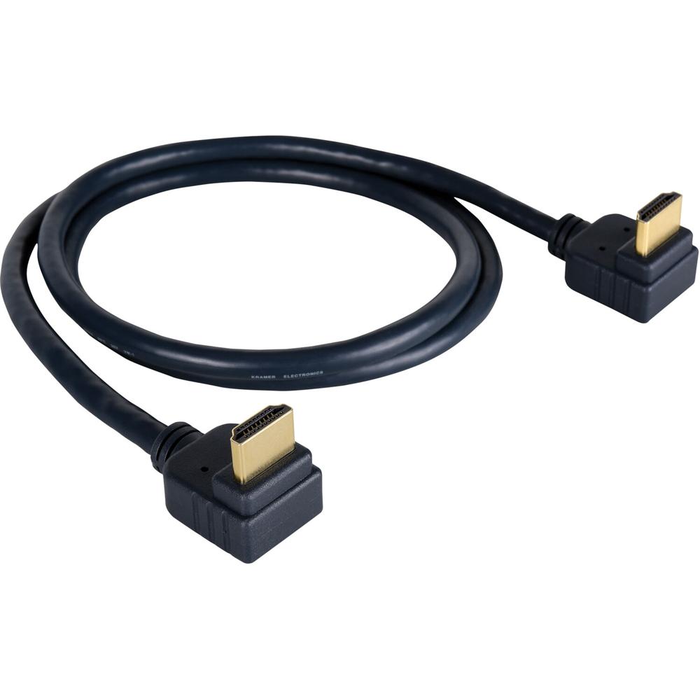 Cable HDMI de Ángulo Recto de Alta Velocidad Kramer con Ethernet (3') - Soporta 4K UHD, HDCP 2.2, HD